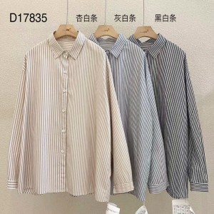 luźno dopasowany projekt Minimalist Stylish Casual Solid Striped Checked overshed custous 17835 Vertical Striped Shirt